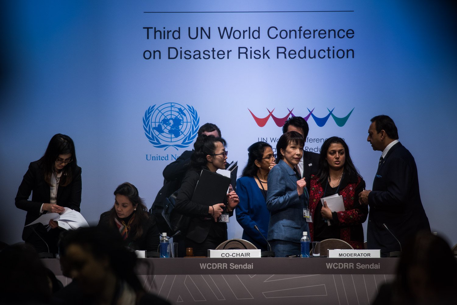 : Minister of Internal Affairs and Communications of Japan discussing before the Third UN World Conference on Disaster Risk Reduction.