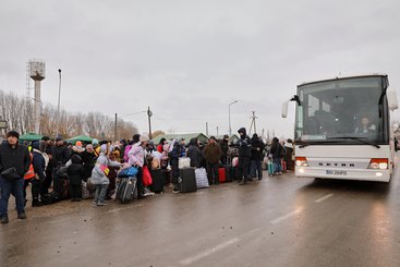 People fleeing the military offensive in Ukraine to Moldova