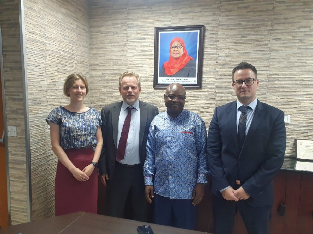SITA Director, Dirk Willem (second left) with Professor Kitila Mkumbo and Sian Parkinson and Martyn Shannon from the British High Commission, Tanzania.