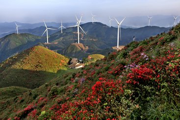Wind turbines, Jiangxi Province, China