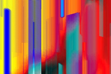 Abstract digital image consisting of yellow, orange, red and blue to represent degrees of heat