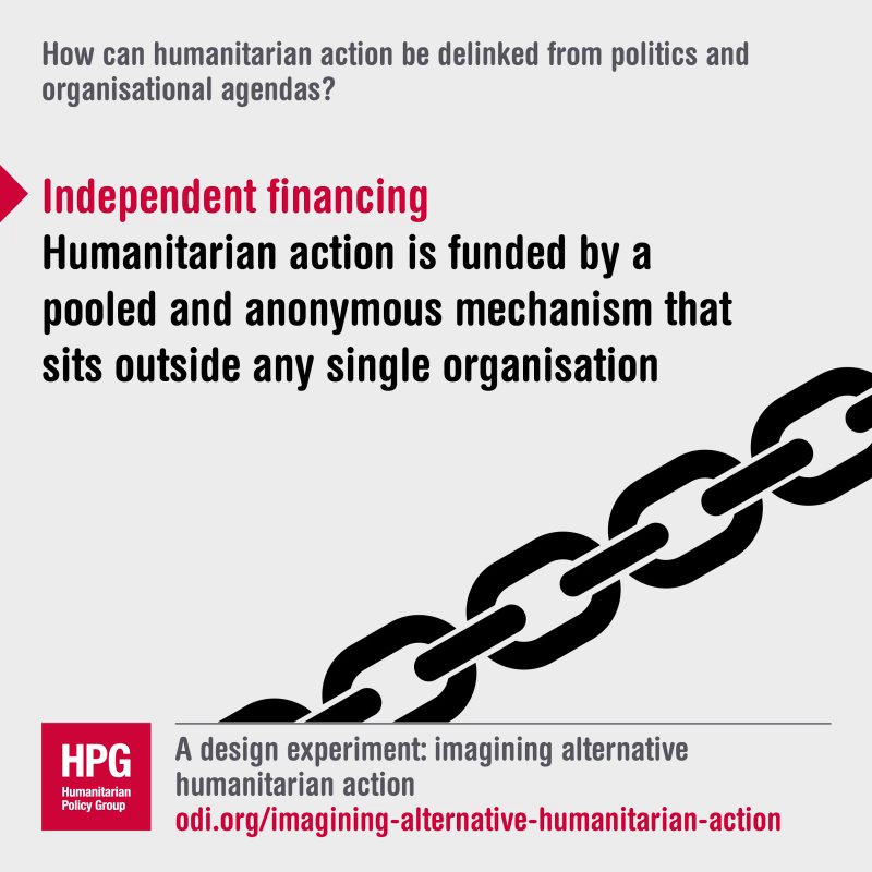 How can humanitarian action be linked from politics and organisational agendas?