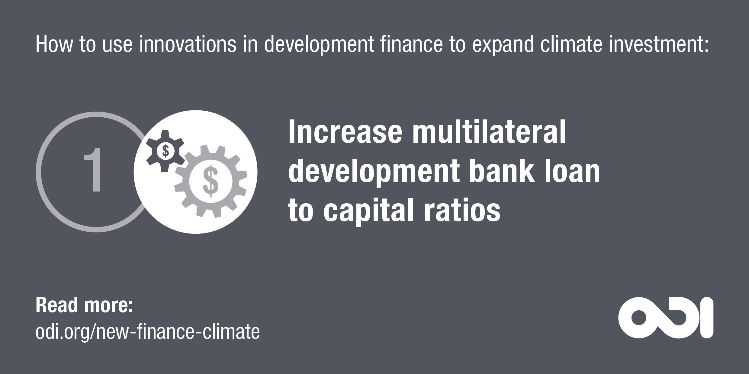 Development finance proposal 1: increase multilateral development bank loan to capital ratios 