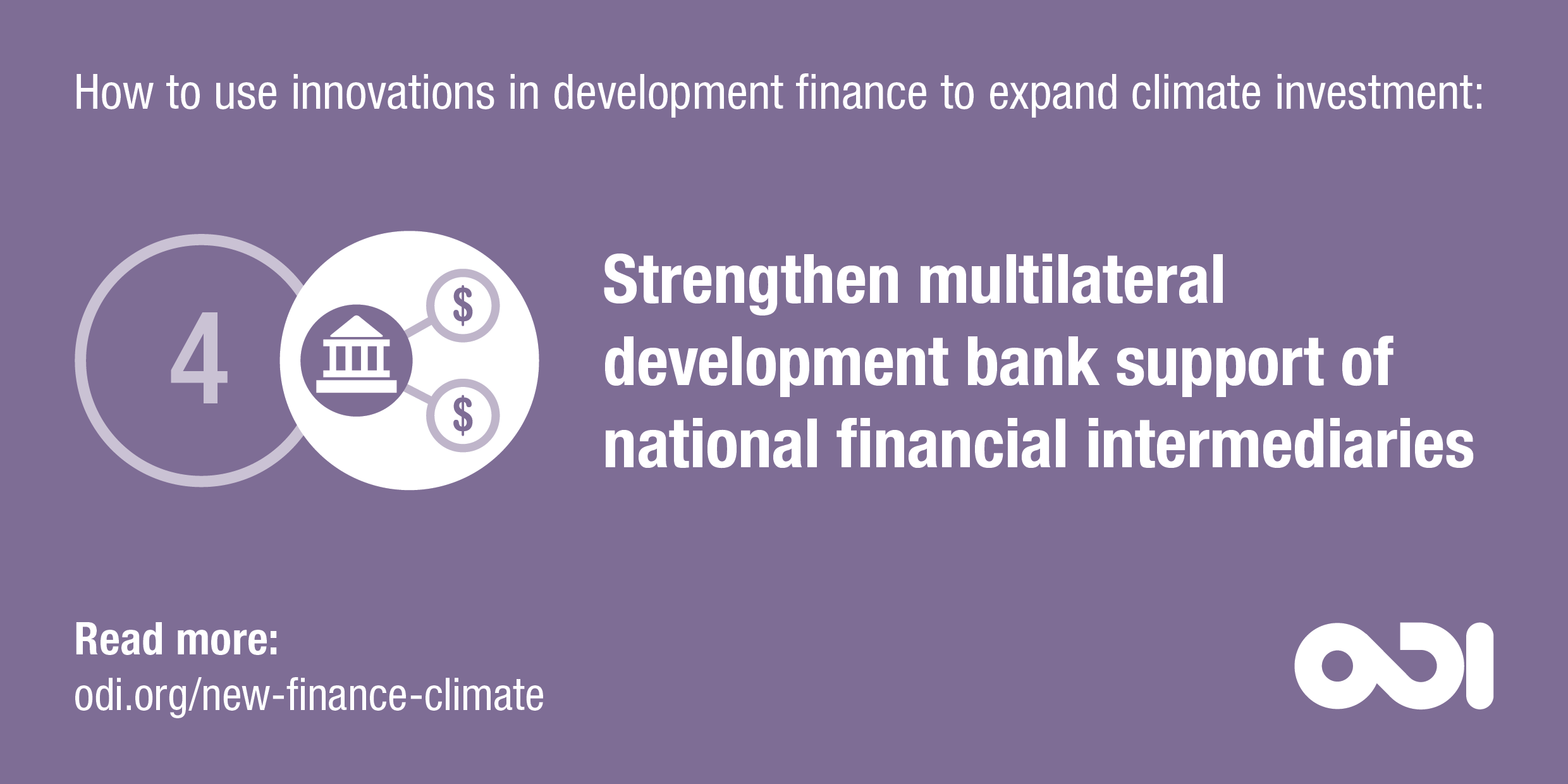 Development finance proposal 4: strengthen MDB support of national financial intermediaries 