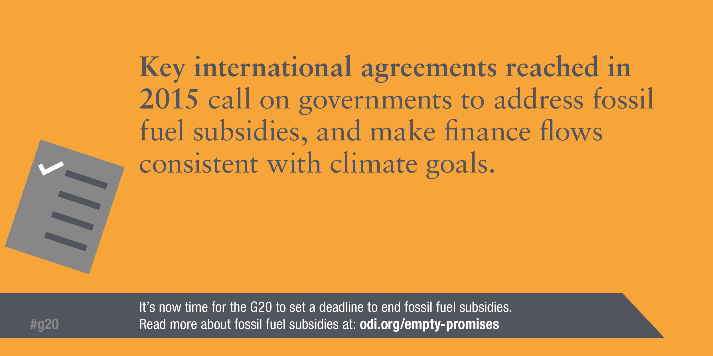 Infographic: International agreements in 2015 called on governments to address fossil fuel subsidies