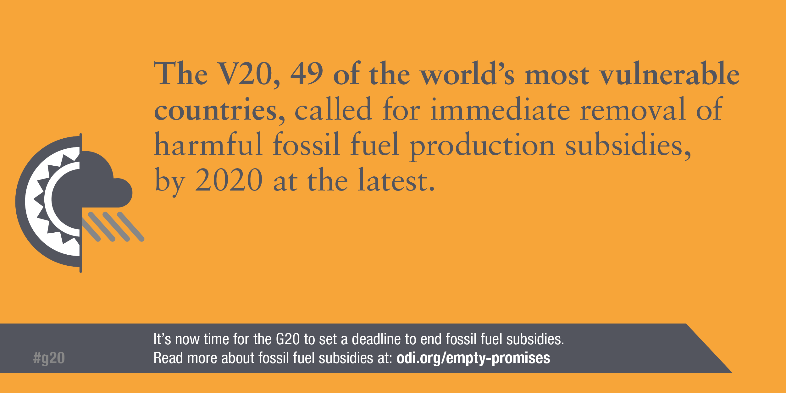 Infographic: The world's most vulnerable countries support the immediate removal of fossil fuel subsidies by 2020 at the latest