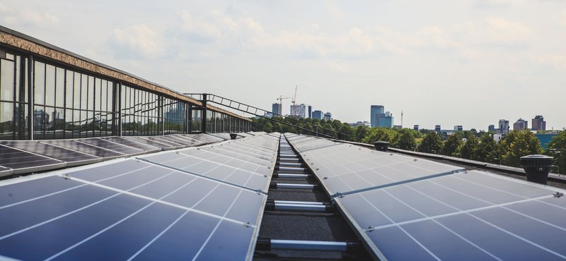 Solar panels on the Werkspoorfabriek, Utrecht