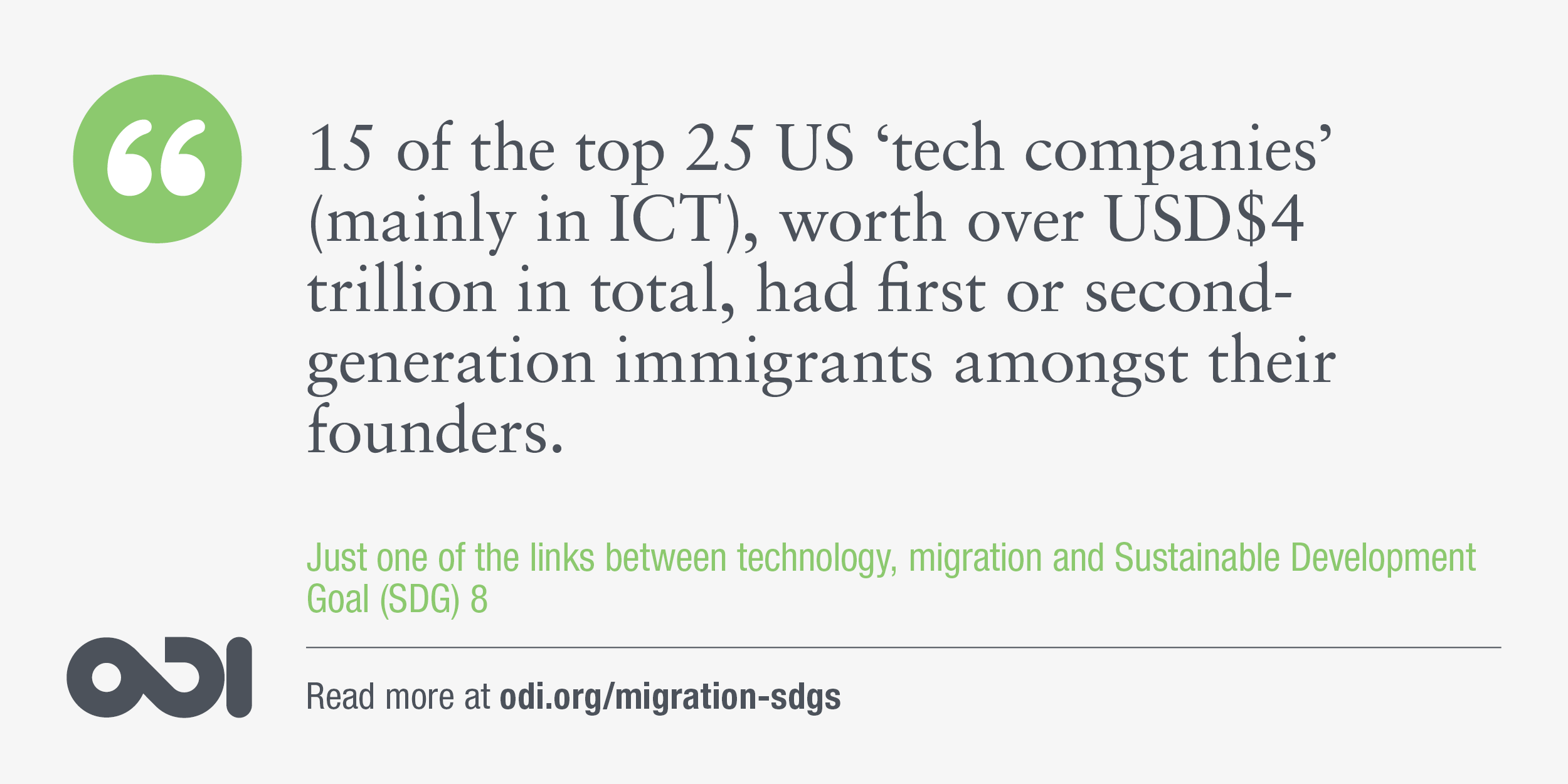 The links between technology, migration and SDG 8.