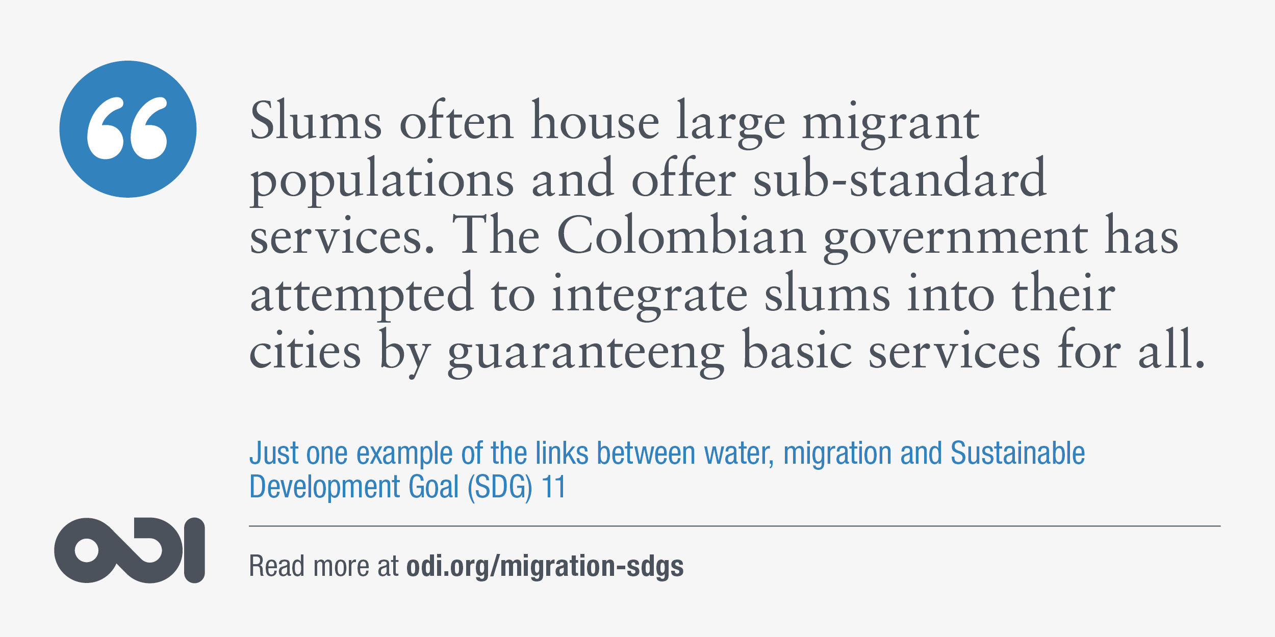 The links between water, migration and SDG 11. 