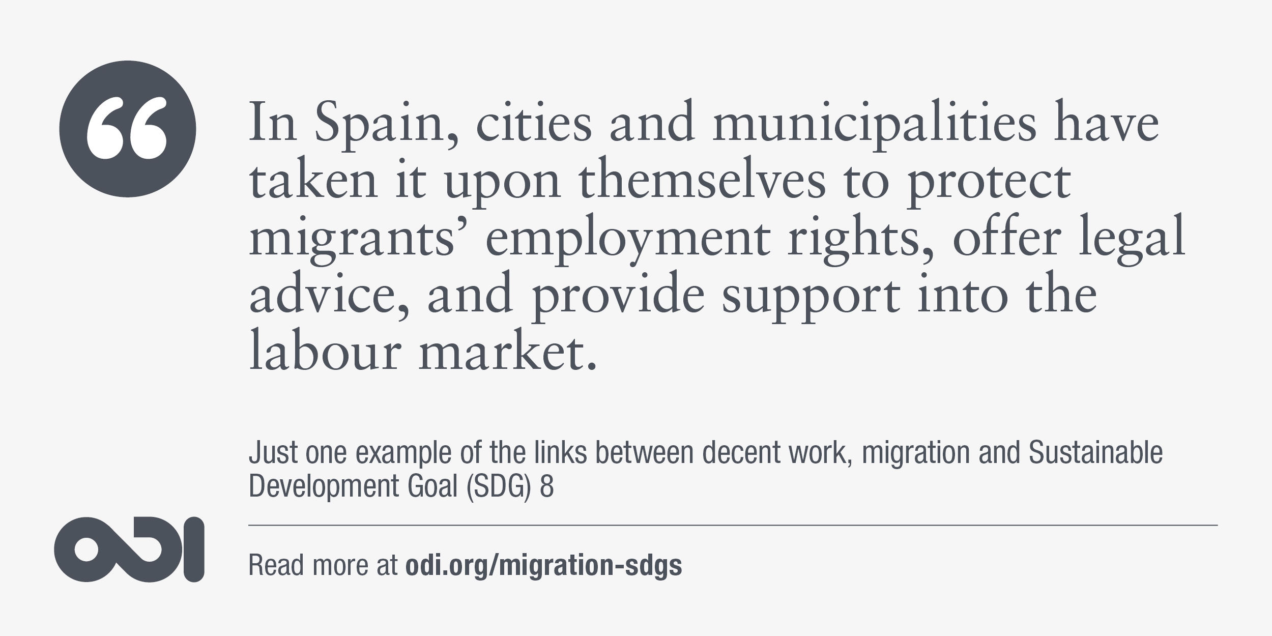 The links between decent work, migration and SDG 8. 