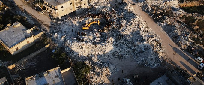 Earthquake destruction in Northwest Syria