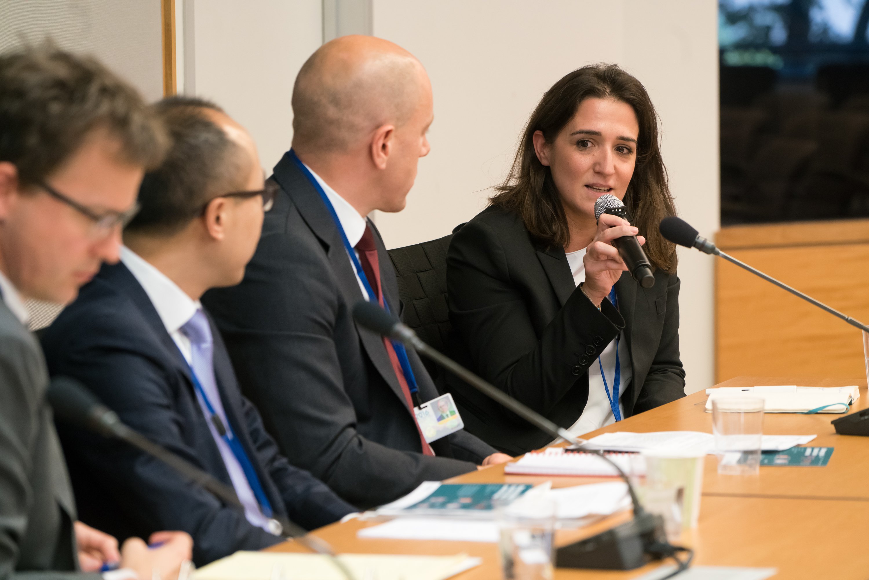 Senior Research Fellow and Team Leader, Phyllis Papadavid, speaking at the Managing global financial risks in uncertain times event