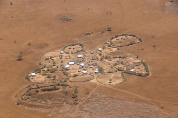 Aerial view showing the extent of drought in Somalia, March 2017.