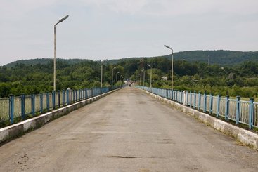 Border crossing over Enguri river between Georgia and its breakaway autonomous region Abkhazia