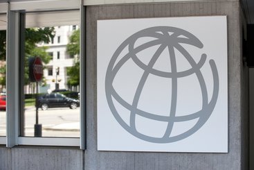 Sign outside the World Bank Group in downtown Washington, D.C.