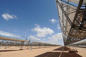 Solar panels at a thermo-solar power plant