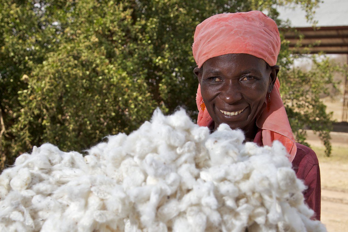 Women smiling with cotton