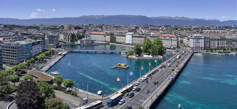 Aerial view of Lake Geneva